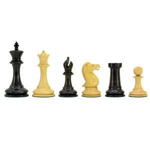 Piezas de ajedrez Staunton de ébano serie Elite inglesa antigua 4 pulgadas - Imagen 1 de 8