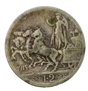 Münze 2 Lire 1915 Quadriga Briosa Königreich Italien Fälschung Vintage Silber - Bild 1 von 2