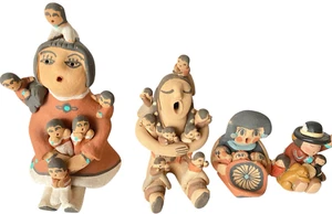 Native American Jemez Taos Pueblo Storyteller 8 Children Juanita Lot - Picture 1 of 21