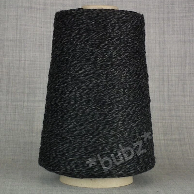 BRITISH SUPER SOFT CASHMERE MERINO WOOL YARN BLACK TWEED 250g CONE PURE KNITTING - Image 1 of 3