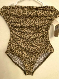 Tommy Bahama Meow Brown Leopard One Piece Swimsuits TSW4861P SZ 8 $159 #13 - Picture 1 of 3