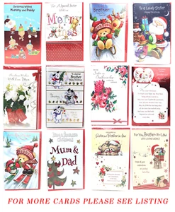 Christmas Card Traditional Brother Sister Mum Dad Xmas Greeting Cards -in-Law - Picture 1 of 182