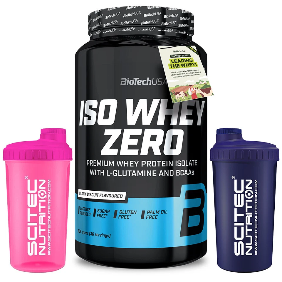 BioTech USA Iso Whey Zero 908g Laktosearm Protein Isolat Eiweiß BCAA + SHAKER - Bild 1 von 1