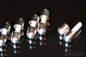 5 viti perno filettato + tappi cromati viti decorative metallo cromo vetro supporto - Foto 1 di 3