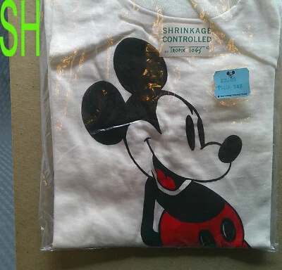 Vintage 1977 Tropix Togs Walt Disney World White T-Shirt Mickey Mouse NEW Sealed - Image 1 of 4