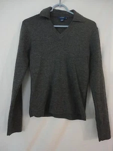 J. Maglione grigio girocollo 100% lana merino taglia M colletto scollo a V - Foto 1 di 3
