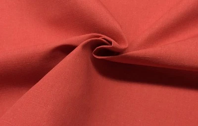 BALLARD DESIGNS EVERYDAY LINEN CORAL RED 10oz DESIGNER FABRIC BY THE YARD 56"W - Image 1 of 3