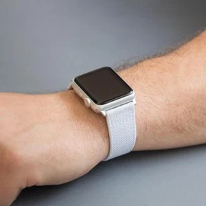 Snow Cordura Canvas Leder Uhrenarmband für 42mm Apple Watch - Bild 1 von 1