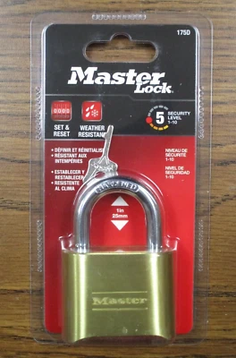 MASTER LOCK Combination Lock 2in/51mm Wide, Set Your Own, Hardened steel shackle - Image 1 of 4