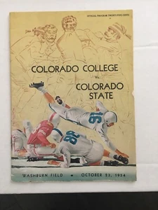 1954 OCT 23 COLORADO COLLEGE VS COLORADO STATE FOOTBALL GAME OFFICIAL PROGRAM - Picture 1 of 7