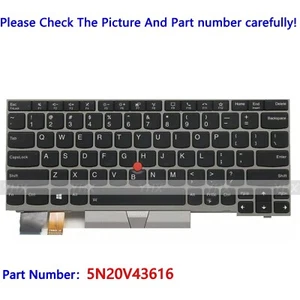 New For Silver Lenovo ThinkPad L13 2nd Gen US Backlit Keyboard 5N20V43616 - Picture 1 of 2
