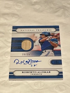 2021 National Treasures Roberto Alomar Game Used Bat Auto 25/25 BLUE JAYS - Picture 1 of 1