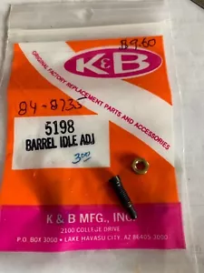 K&B Mecoa Barrel Idle Adj. Screw & Nut Square Carb 11cc .61 Size Engine NOS HTF - Picture 1 of 3