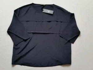 LUISA CERANO Shirt Bluse Seidenfront dunkelblau Gr.44/46--UK18/20***NEU* - Bild 1 von 4