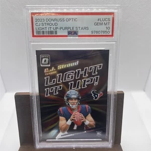 2023 Donruss Optic CJ Stroud Light It Up Purple Stars FOTL  #11/25 - PSA 10 GEM  - Picture 1 of 4