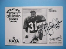 1994 NAYA CFL FOOTBALL POSTCARD PHOTO MIKE PINBALL CLEMONS AUTO AUTOGRAPH SHARP+