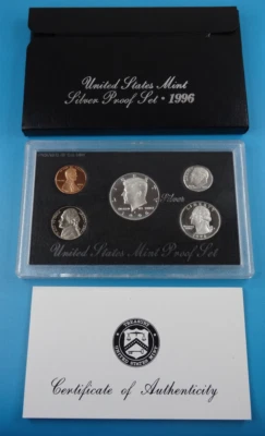 1996-S US Mint Silver Proof Set 5 Coin Set OGP Original Government Packaging - Image 1 of 4