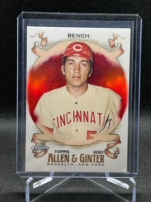 Johnny Bench 2021 Topps Allen & Ginter Chrome RED Refractor 3/5 Card #73 - Image 1 of 2