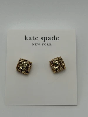 NUEVO W Bolso Kate Spade Nueva York Cuadrado Color Dorado Brillo Pendientes Precio de venta sugerido por el fabricante $32 Foto 1 de 3