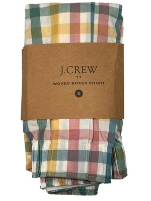 NUEVO CON ETIQUETAS J CREW Ropa Interior Boxer Talla S-XL Azul Blanco Verde Rosa Amarillo Cuadros #11 Foto 1 de 4