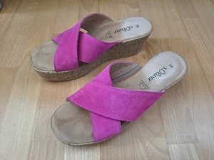 Hohe Sandalen 38 Schlappen Keilabsatz pink bunt S.Oliver - Bild 1 von 3