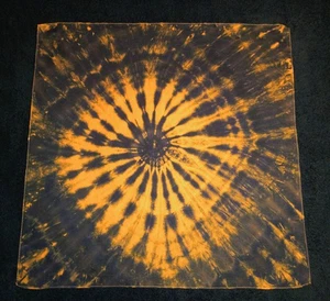 *BOGO* Bandana Tie Dye Tinte Hielo Espiral Naranja Y Negro - Imagen 1 de 1