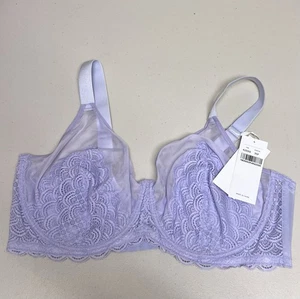 Reggiseno donna HSIA taglia 42DDD pizzo non imbottito ferretto lavanda regolabile nuovo con etichette - Foto 1 di 10
