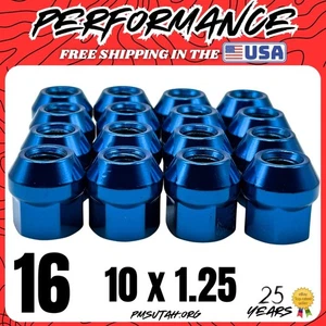 16 Acorn Bulge Lug Nuts 2011-2020 Can-Am Commander 800R XT UTV Blue Rim Nut - Picture 1 of 16