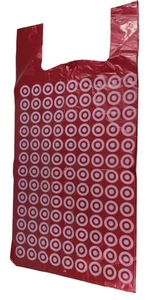 Target Red & White Bullseye Plastic Shopping Grocery Bag Sack Large 34" x 18" - Picture 1 of 5