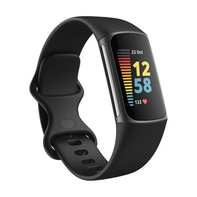 Fitbit Charge 5 Fitnessuhr Smartwatch Sportuhr Schwarz Graphit - Bild 1 von 4