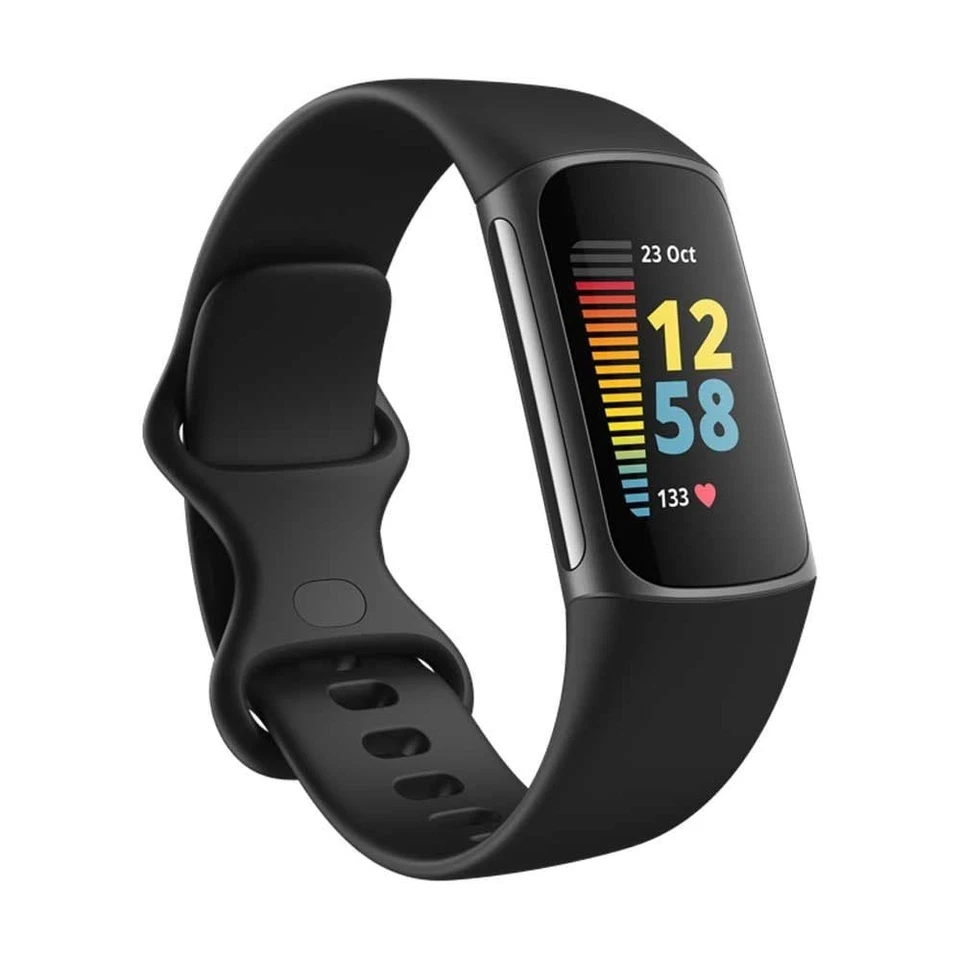 Fitnessuhr Fitnesstracker Smartwatch Sportuhr Schwarz Graphit Fitbit Charge 5 - Bild 1 von 4