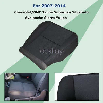 Cubierta de asiento de tela de repuesto negra para parte inferior del conductor GMC Sierra 1500HD 2007-2014 Foto 1 de 4