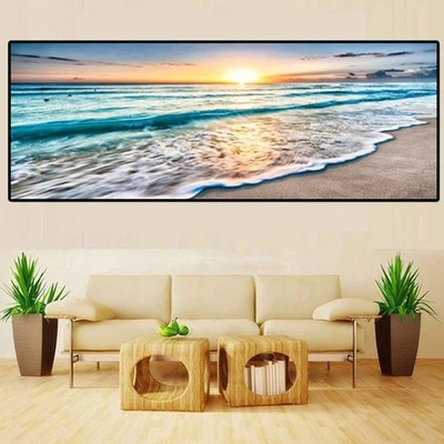 Sale Practical Canvas Painting Landscape Posters Wall Art Beach Sunset - Image 1 of 4
