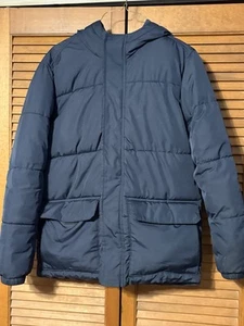 Youth Old Navy Puffer Jacket - SIZE XL 14-16 Navy Blue Coat Winter Go Recycled - Picture 1 of 6