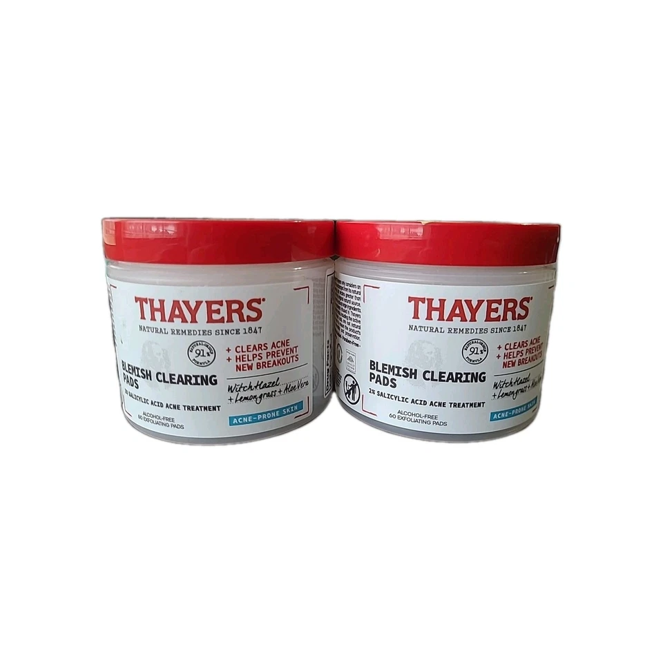 2-Thayers Blemish Clearing Pads for Acne 60 Exfoliating Pads in each Exp 3/2027 - Image 1 of 1