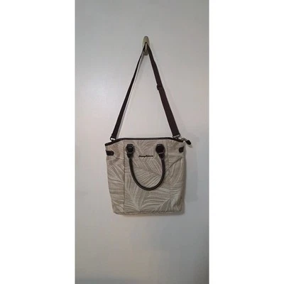 Tommy Bahama Shandy Bolso Bandolera Cartera Neutro Estampado de Palma Carrera Viaje Foto 1 de 4