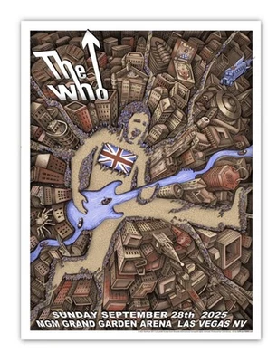 The Who 9/28/2025 MGM Grand Garden Arena Official EMEK Poster 472/510 - Image 1 of 2