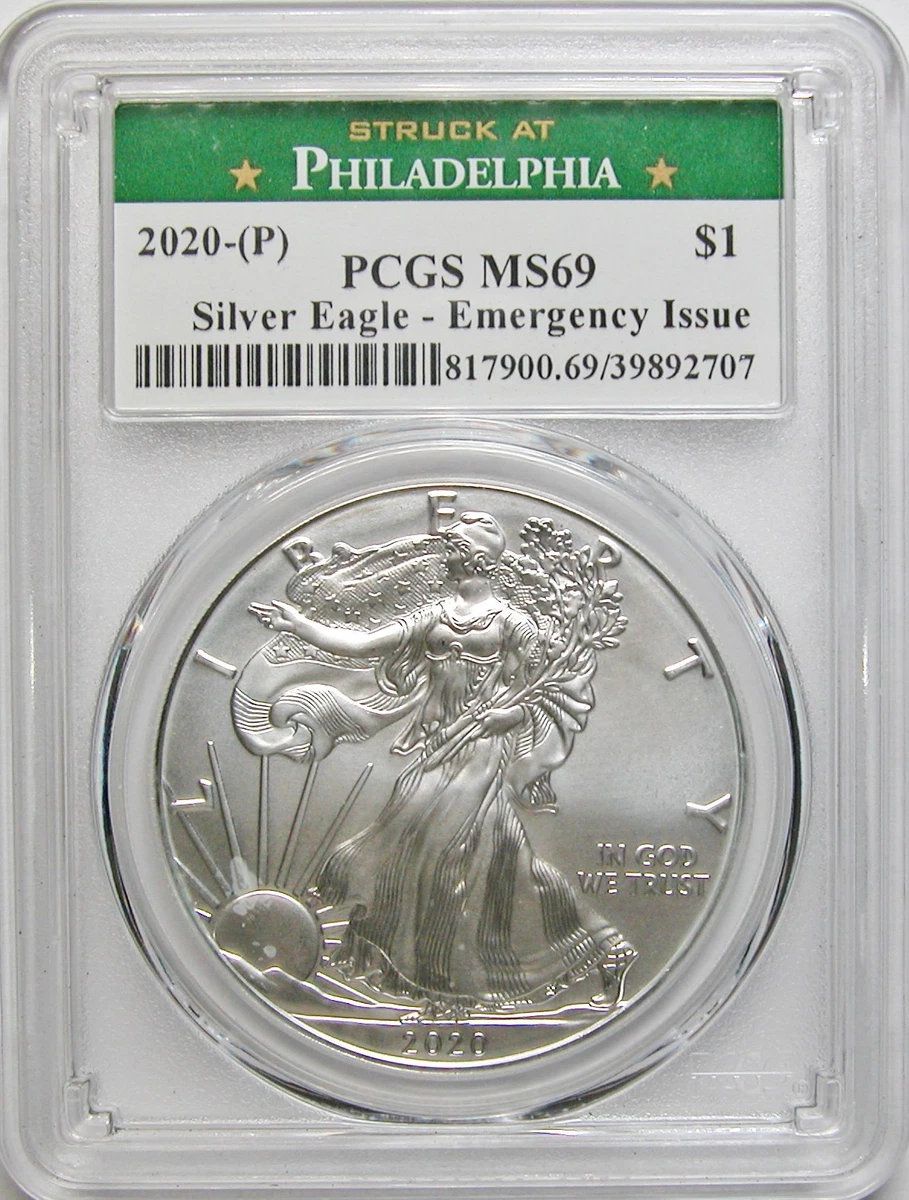 American Eagle PCGS Certified MS 69 Graded Silver Bullion Coins 1