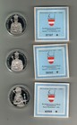 ++  ÖSTERREICH   3 x 100 Schilling 1991/92 OVP  Ag 900/--- PP   ab 1,--  ++