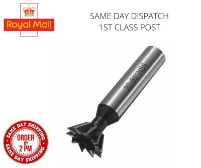 UNBRAND 1X(20mm 3/4 Inch 60 Degree Steel Dovetail Milling Cutter Straight Shank WooJ4X7)