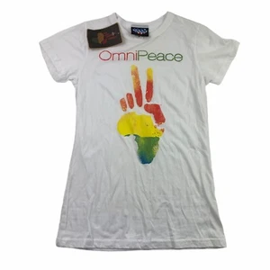 LOVE PEACE SIGN AFRICA T SHIRT Juniors Tee World OmniPeace JUNK FOOD Medium NEW - Picture 1 of 8