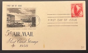 AIRMAIL 5¢ #C50 EAGLE JUL 31 1958 COLORADO SPRINGS CO FIRST DAY COVER (FDC) BX4 - Picture 1 of 1