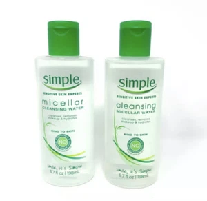 Simple Micellar Cleansing Water Makeup Remover  2  PACK 6.7 fl oz - Picture 1 of 5