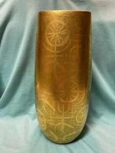 Mid Century Modern Sascha Brastoff More Gold Midas Vase - 12" - signed - Picture 1 of 12