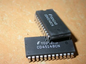 CD 4514BCN HEF 4514 BCN 4bit latch 4 zu 16 line decoder DIL24 2Stück L#022-4 - Bild 1 von 4