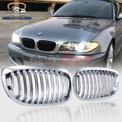 2X Chrome Front Kidney Grill for BMW E46 330Ci 325Ci Coupe 2 Door LCI 2003-2006 - Imagem 1 de 4