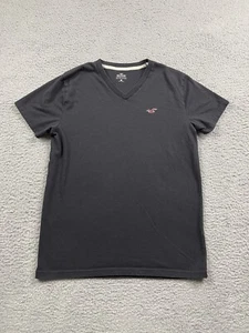 Hollister Shirt Adult Small S Black Red Logo Cotton Preppy Casual Mens - Picture 1 of 9
