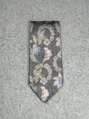 Corbata de seda XMI para hombre multicolor rosa gris multicolor floral 3,5” pulgadas Foto 1 de 4