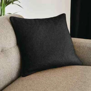 Große Kissen schwarz gewebt strukturiert 60 x 60 cm 2er Set groß robuste Qualität - Bild 1 von 5