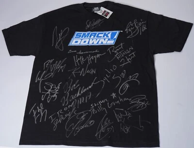 Hulk Hogan Steve Austin Bruno Sammartino +17 WWE Champions Signed Shirt PSA/DNA - Image 1 of 4